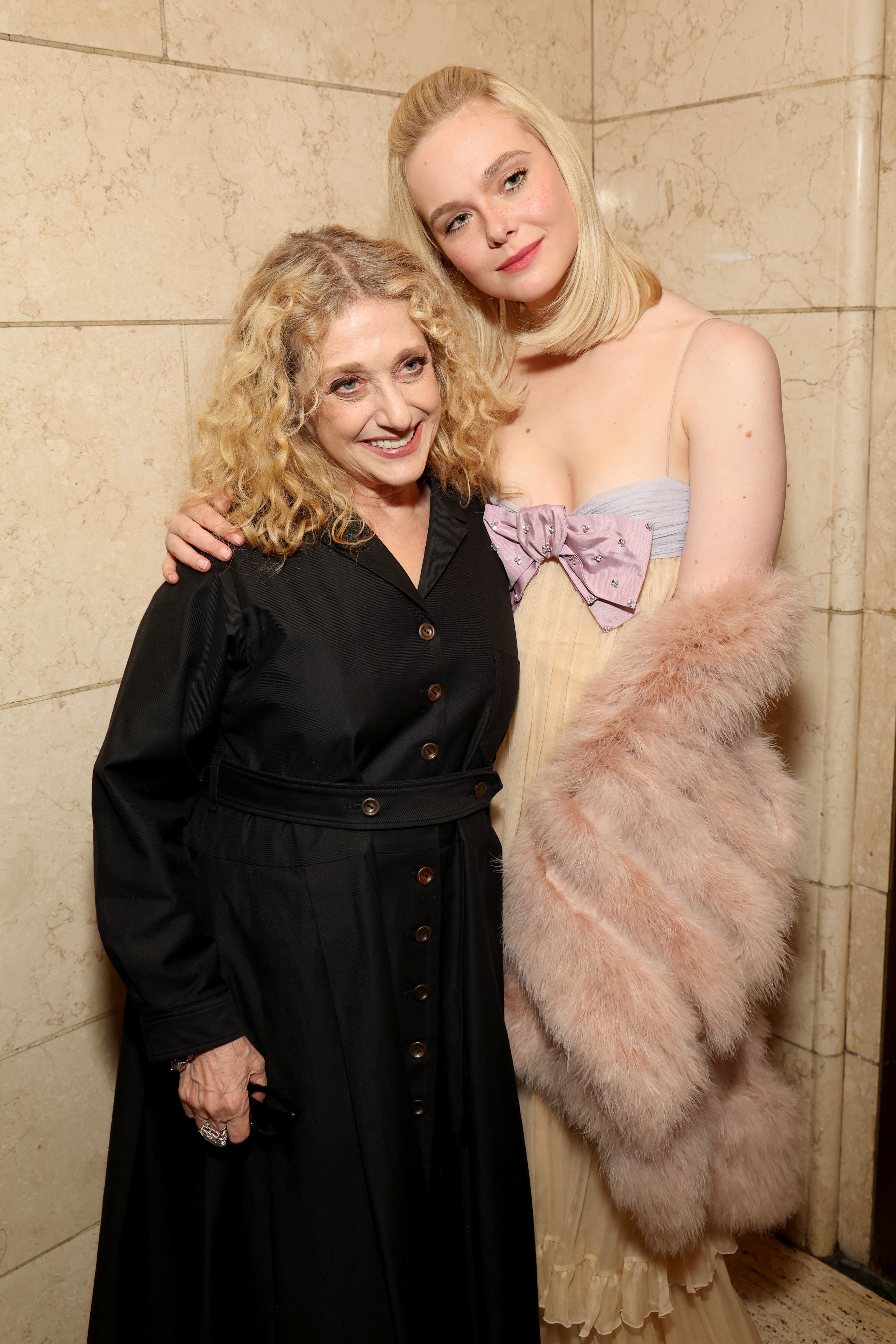 Carol Kane and Elle Fanning attend The National Board of Review Annual Awards Gala  at Cipriani 42nd Street on January 07, 2025 in New York City.