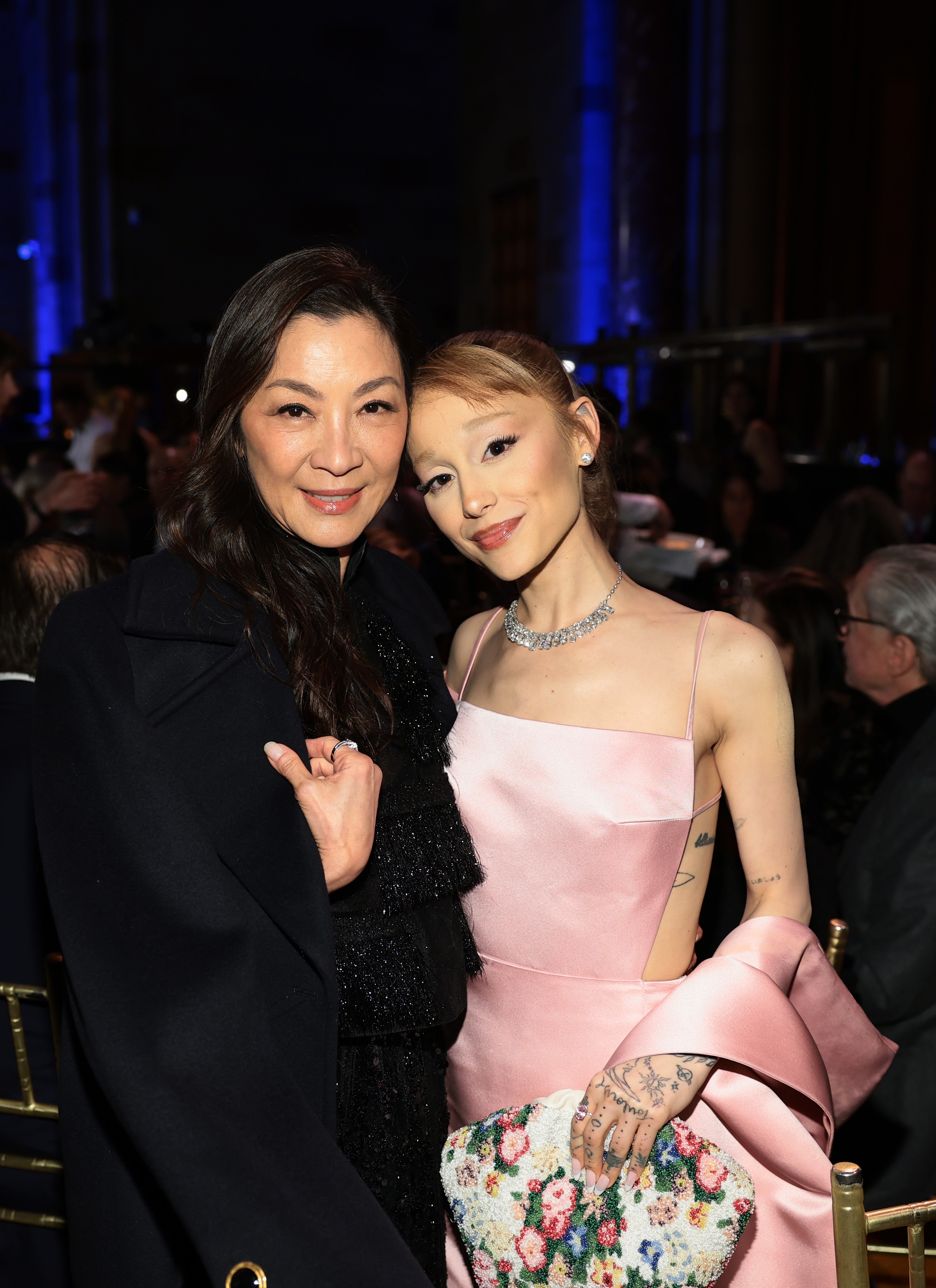 Michelle Yeoh and Ariana Grande attend The National Board of Review Annual Awards Gala  at Cipriani 42nd Street on January 07, 2025 in New York City.