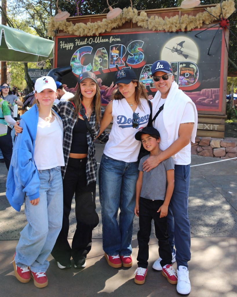 Jessica Alba with her family at Disneyland