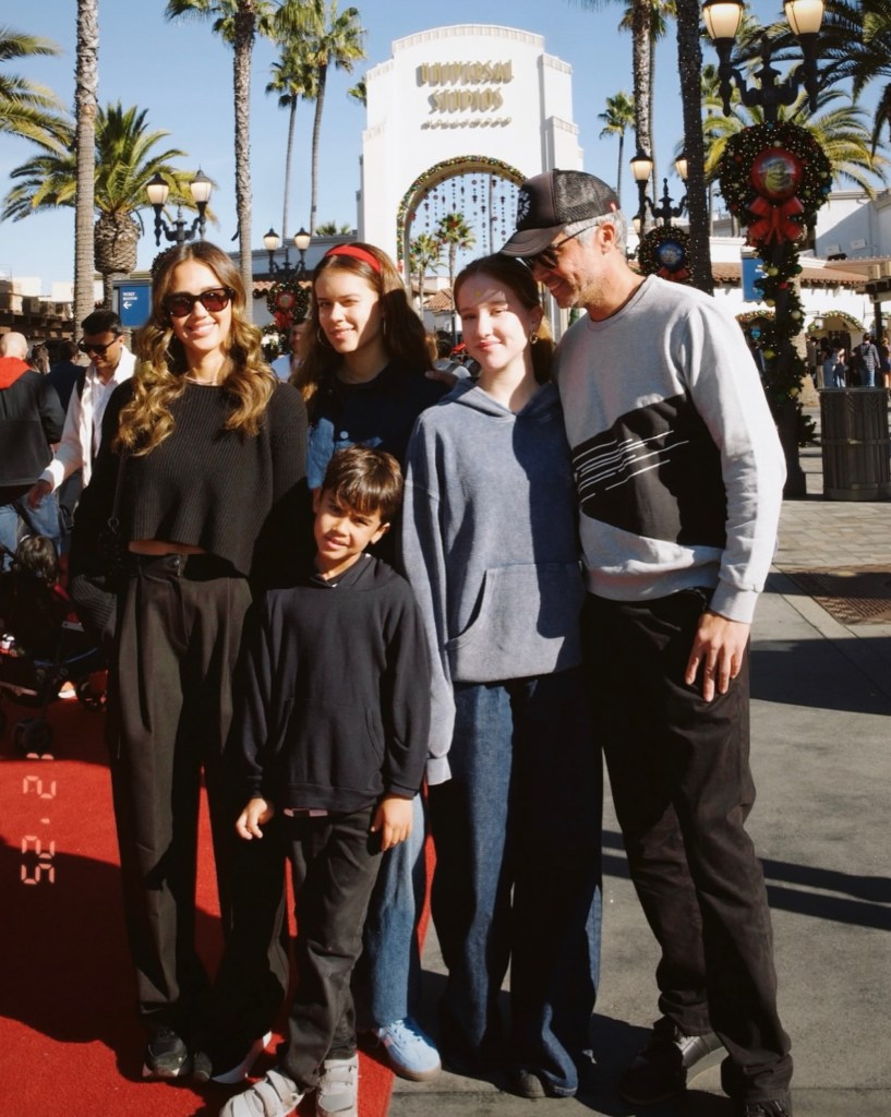 Jessica Alba, Cash Warren and their kids in January 2025