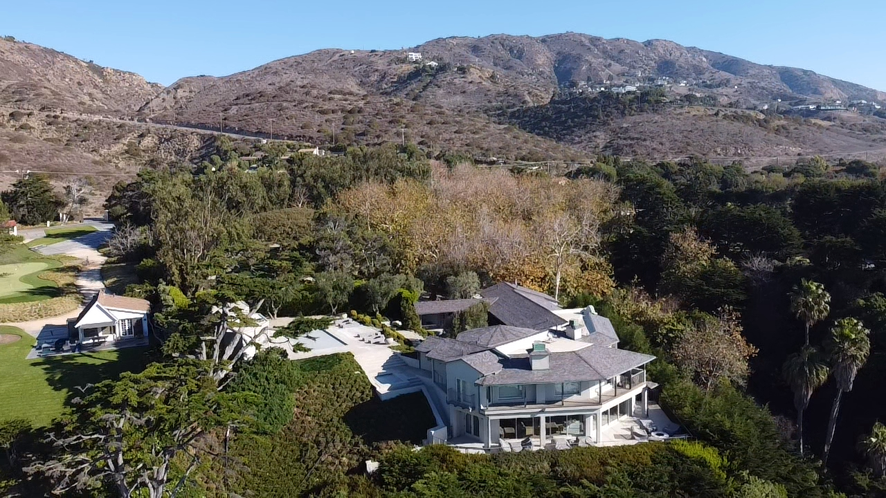 An aerial view of Kim Kardashian's Malibu home