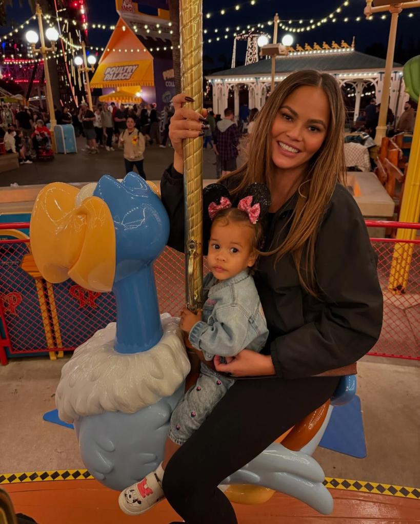 Chrissy Teigen and daughter via Instagram in October 2024 