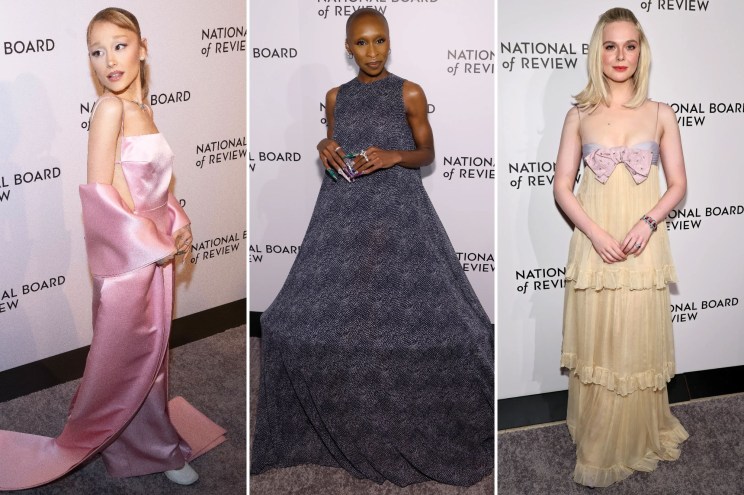 Ariana Grande, Cynthia Erivo and Elle Fanning on the National Board of Review Awards 2025 red carpet