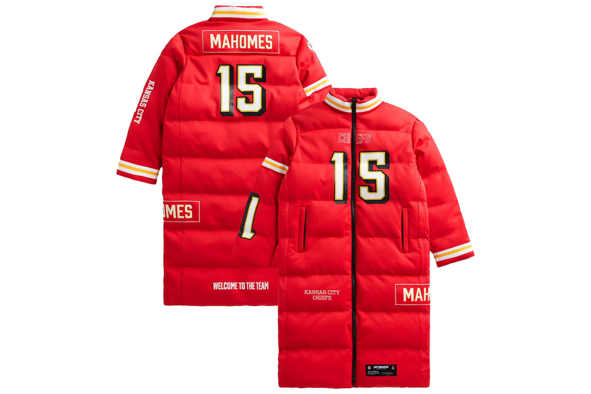 Off Season Patrick Mahomes Kansas City Chiefs Puffer Long Coat