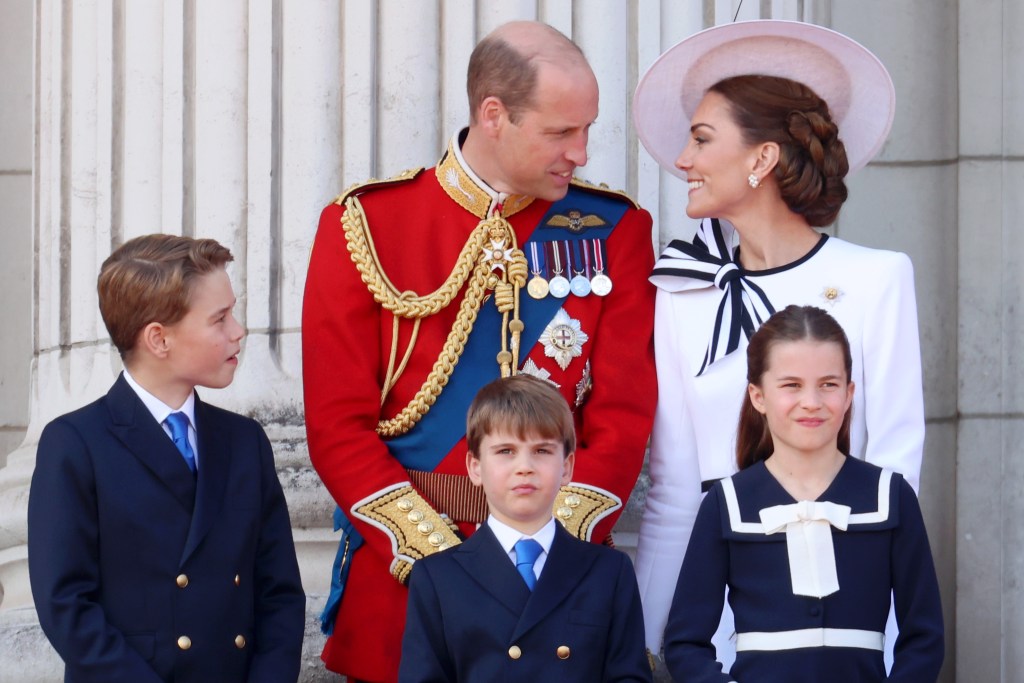 Prince William, Kate Middleton, Prince George, Princess Charlotte and Prince Louis in June 2024