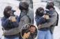 Ben Affleck affectionately holds ex-wife Jennifer Garner during paintball outing