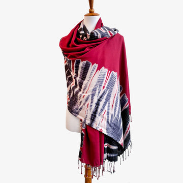 Zahara Scarf, Crafted by Congolese, Somali, South Sudanese and Ethiopian Refugees, Hand-dyed Shibori Scarves, RefuSHE