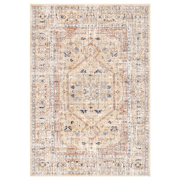 Nuloom Vintage Jacquie Floral Traditional Transitional Area Rug, Gold 8'x10'