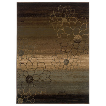Harrison Ombre Brown and Beige Rug, 5'3"x7'6"