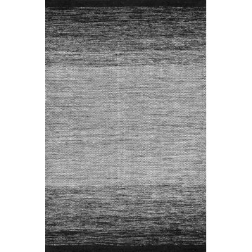 Nuloom Striped Woven Ombre Area Rug, Black and White 5'x8'