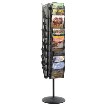 Safco Onyx 360 Degree Rotating Steel Mesh Magazine Stand in Black