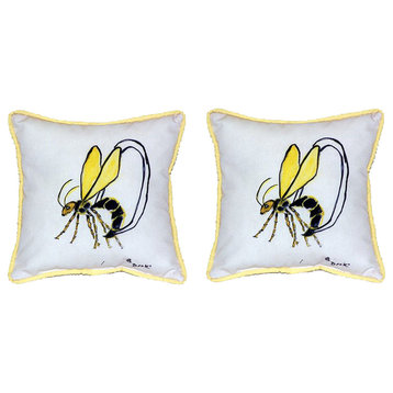 Pair of Betsy Drake Mosquito Small Pillows 12 X 12