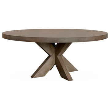 The Cole Dining Table, Transitional, Round, Smoke Grey, 72"