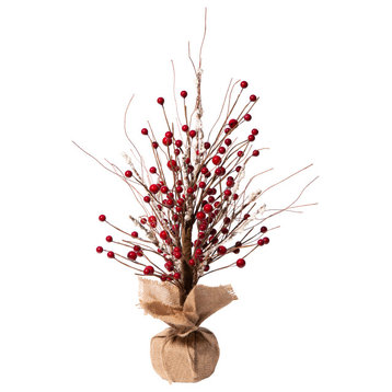 16"H Christmas Red Berry Table Tree Decor