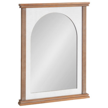 Brenna Wood Framed Arch Wall Mirror, Rustic Brown/White 22x28