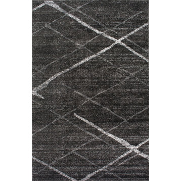 Nuloom Thigpen Striped Contemporary Area Rug, Charcoal 5'x8'