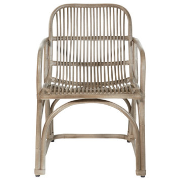 Hastings Chair With Gray Wash Rattan Frame and Sled Base ASM