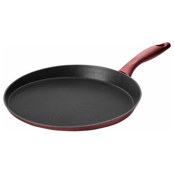 Saflon Titanium Nonstick Crepe Pan, PFOA Free, Red, 11"