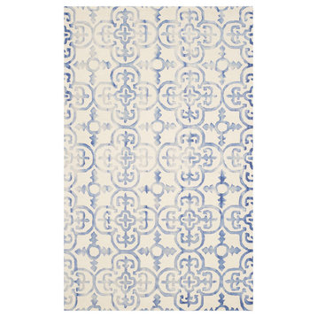 Safavieh Dip Dye Collection DDY711 Rug, Ivory/Blue, 4'x6'