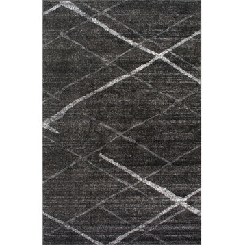 Nuloom Thigpen Striped Contemporary Area Rug, Charcoal 8'x8'