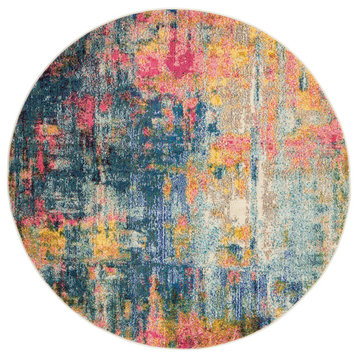 Nourison Celestial Colorful Modern Rug, 4' Round