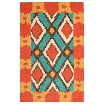 Safavieh Four Seasons Collection FRS455 Rug, Light Blue/Red, 2'6"x4'