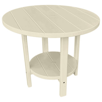 Phat Tommy Round Outdoor Dining Table, Poly Lumber Furniture, White