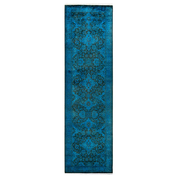 Fine Vibrance, One-of-a-Kind Hand-Knotted Area Rug Blue, 2' 7" x 9' 3"