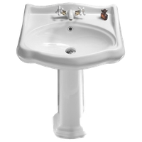 Classic-Style White Ceramic Pedestal Sink, One Hole