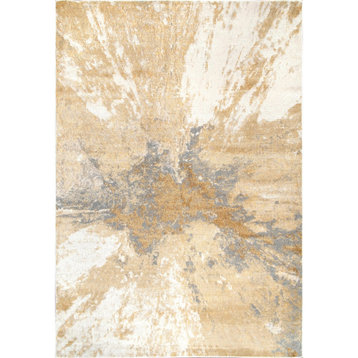 Nuloom Contemporary Abstract Cyn Area Rug, Gold 8'x10'