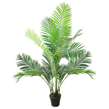 5.25' Potted Artificial Green Areca Palm Tree