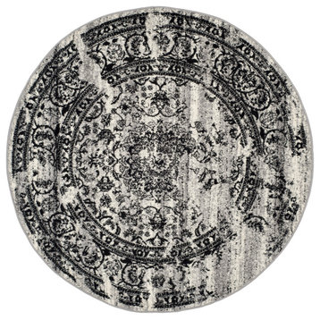 Safavieh Adirondack Collection ADR101 Rug, Silver/Black, 10' Round