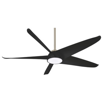 Minka-Aire Elipse 60" LED Ceiling Fan F771L-BN/CL - Brushed Nickel W/ Coal