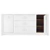 Audrey 3-Drawer and 2-Door Cabinet,Gray / Santino / Bronze Finish Brass