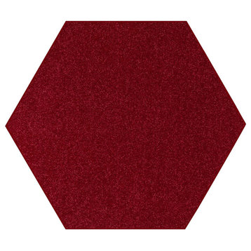 Color World Collection Way Solid Color Area Rugs Burgundy - 4' Hexagon