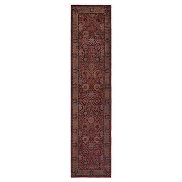 Fine Vibrance, One-of-a-Kind Hand-Knotted Area Rug Red, 3' 0" x 13' 3"