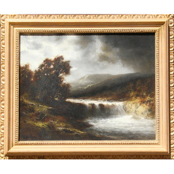 Thomas Bartholomew Griffin, Waterfall Scene, Oil Painting