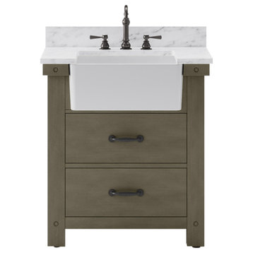 Paisley 30" Vanity, Grizzle Grey, Vanity With Faucet