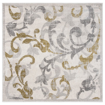 Safavieh Amherst Collection AMT428 Rug, Ivory/Light Grey, 9' Square