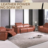 Veneto Italian Leather Power Reclining Sofa, Camel