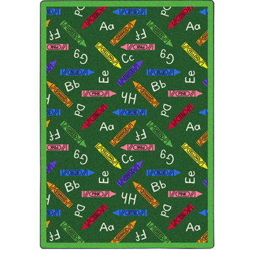 Crayons 10'9" x 13'2" area rug in color Green