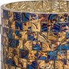 Cylindrical Mosaic Glass Votive Candle Holder