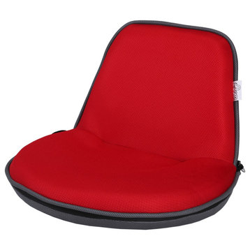 Quickchair Indoor/Outdoor Portable Foldable Mesh Floor Chair, Red/Grey