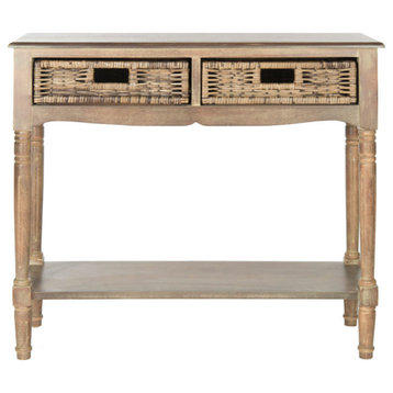 Prim 2 Drawer Console, Washed Natural Pine