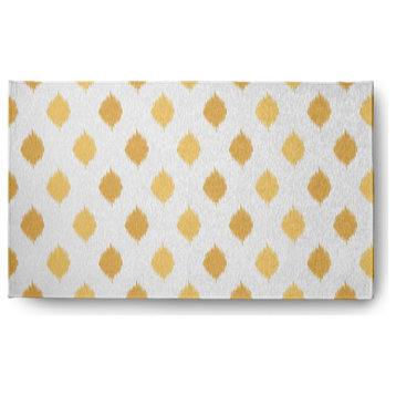 Ikat Dot Stripes Soft Chenille Area Rug, Yellow, 3'x5'
