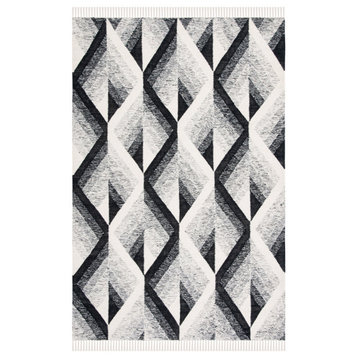 Safavieh Kilim Klm527A Geometric Rug, Ivory/Black, 5'x8'