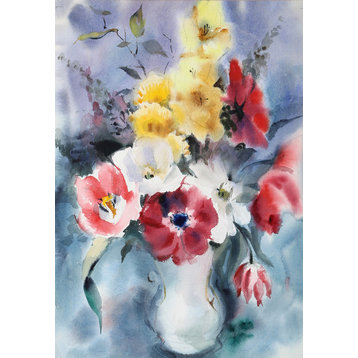 Eve Nethercott, Bouquet Of Flowers, P4.7, Watercolor Painting