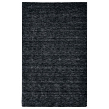 Weave & Wander Celano Contemporary Wool Rug, Black, 3'-6" X 5'-6"