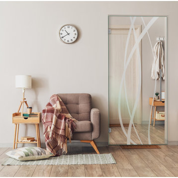 Elegant Interior Frameless Glass Swing Door, Full-Private, 36"x80" Inches, Opening Direction: Left