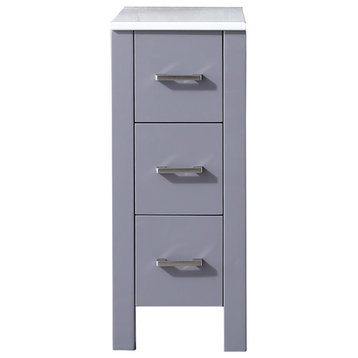 Volez 12" Side Cabinet, Phoenix Stone Top, Dark Gray